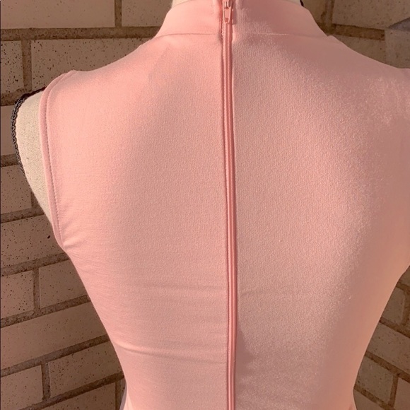 ❌DONATED❌Blush Pink High Neckline Mesh Cutout Midi Dress - Picture 6 of 9